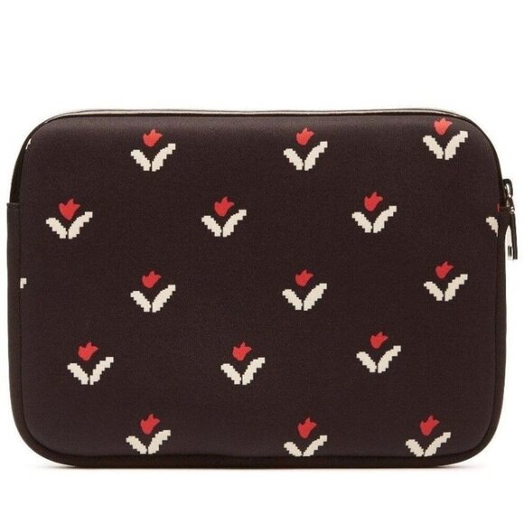 Marc Jacobs iPad Tablet Case Black Floral Neoprene Zip Computer Universal Tulip - Picture 7 of 7